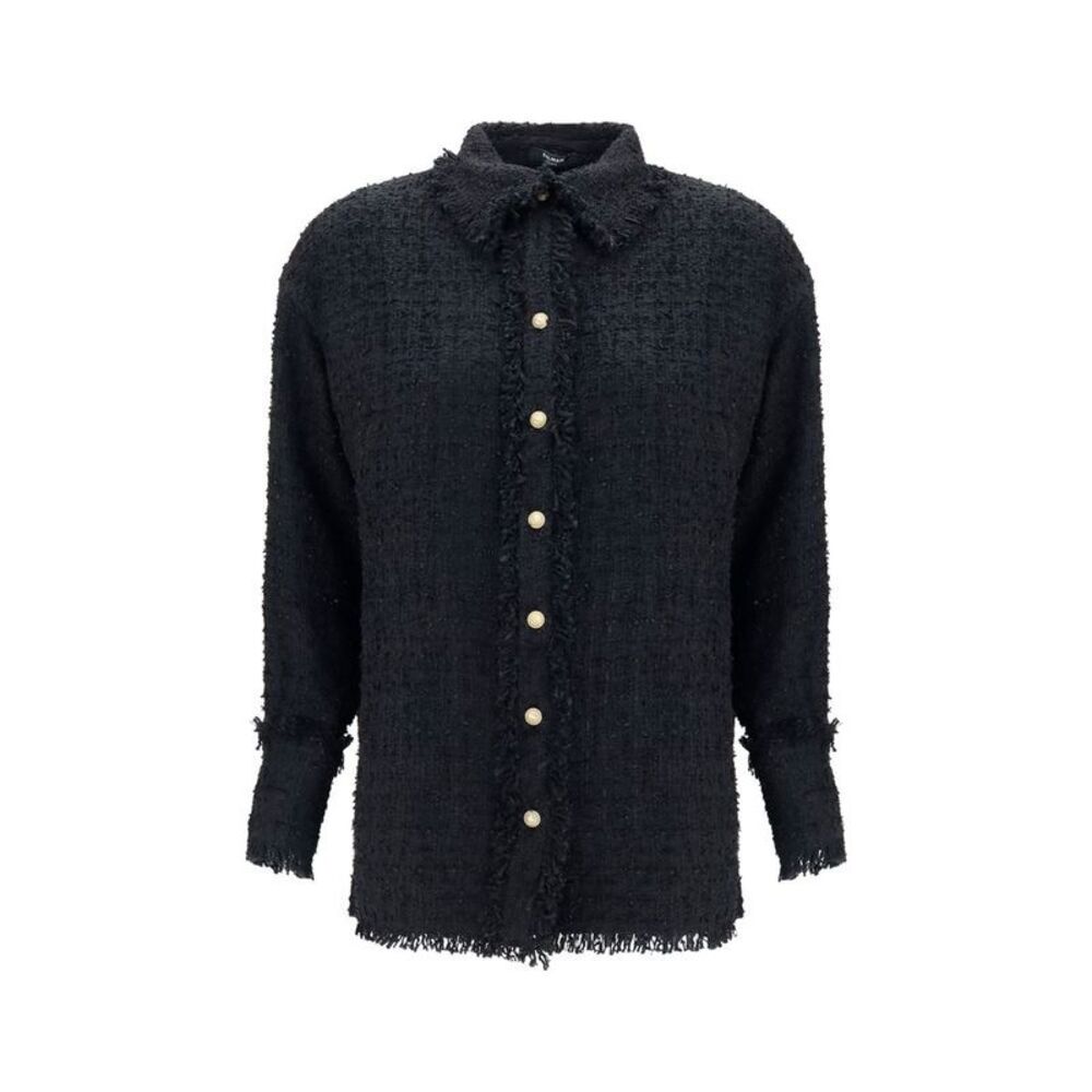 Balmain Black Polyamide Pattern Women's Shirt